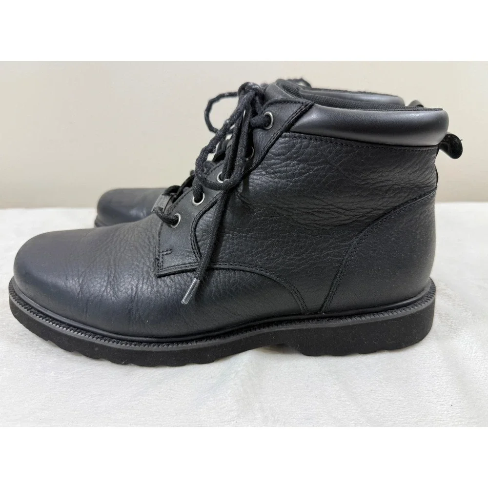 Rockport Men's 9.5 Black Leather Hydro-Shield Waterproof Chukka Boots